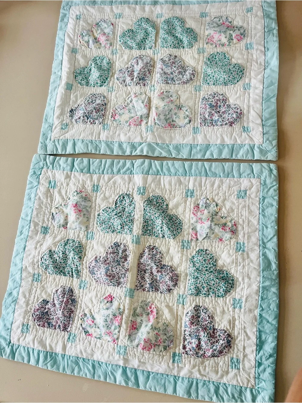 Vintage heart patch work pillow sham, pillow case